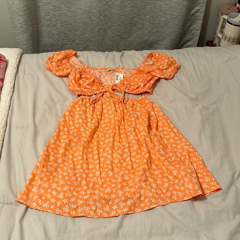 Floral cut out dress